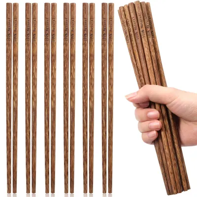 10 Paar Holz-Essstäbchen, 22 cm, naturbelassen, wiederverwendbar
