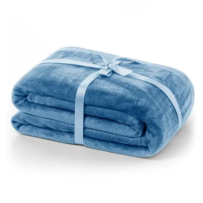 Produktbild von Kuscheldecke Tagesdecke Weich Wohndecke Sofadecke Decke  240 GSM Mic 160x210 cm Indigo Blau