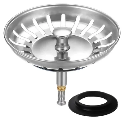 Produktbild von Abflusssieb küchenspüle 82 mm - Abflussstopfen mit Höhenverstellbar - Spülbecken Stöpsel, für Abflussöffnungen 82 bis 84 mm, Zwei Ersatz Dichtung | Küchenspüle Abfluss