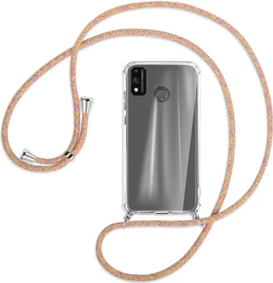 Produktbild von Handykette Backcover-Schutzhülle mit Band (Metall silberfarben) für Honor 9X Lite - Rainbow