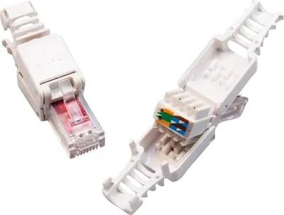 Productafbeelding van NETTRIXX - CAT6 UTP RJ45-connectoren, gereedschapsloos, verpakking met 2 stuks - 400111