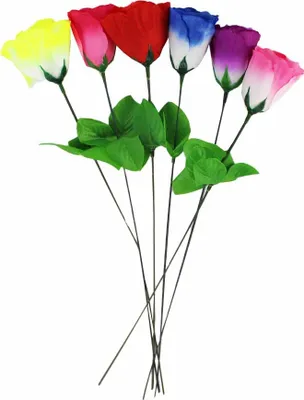 Produktbild von 6 Stück Große Rosen künstlich - ca. 46 cm