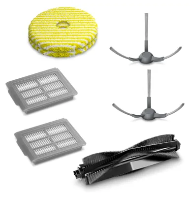 Productafbeelding van Kärcher accessoireset RVM 4 Comfort, bestaande uit: 1 hoofdborstel, 2 microvezeldoeken, 4 filters, 2 borstels