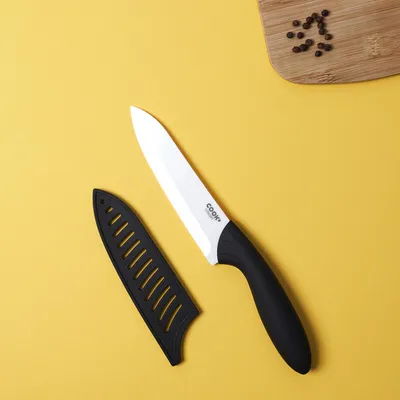 Image de Couteau - COOK CONCEPT - Céramique - Manche Soft - Avec Etui - Blanc et Noir