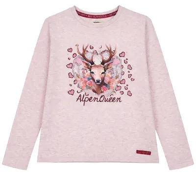 Produktbild von BONDI Mädchen Langarmshirt "Alpen Queen" 26101 | Purple Melange Größe: 122