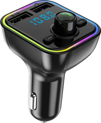 Obrázok produktu pre Auto Bluetooth-kompatibilný Fm Transmitter Dual Usb Nabíjačka Napätie Displej Bezdrôtový adaptér čierna