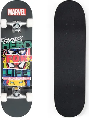 Produktbild von Marvel Fearless Skateboard – Robustes Holzboard mit rutschfestem Deck für sicheren Fahrspaß