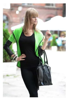 Produktbild von Damen Cardigan mit PolyurethanÄrmeln Bolero; Gr. S/M; Grün