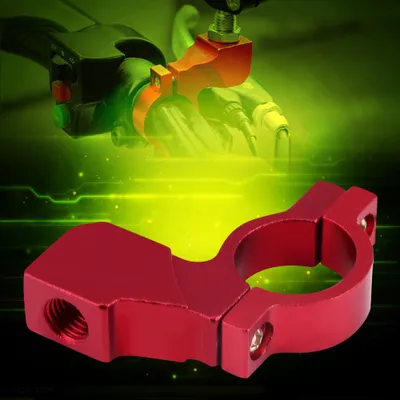Zdjęcie produktu dla Uchwyt do lusterka wstecznego motocyklowego 10 mm, mocowany do kierownicy, adapter do lusterka, zacisk, kolor czerwony