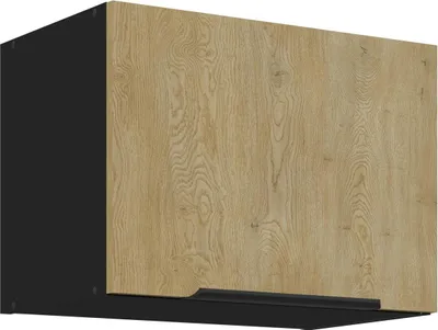 Produktbild von Küchen Kurzhängeschrank 50 cm CREMONA Eiche hell + Schwarz matt Küche Küchenzeile Küchenblock Einbauküche
