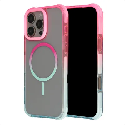 Productafbeelding van Selencia Gradient Backcover met MagSafe voor de Apple iPhone 16 Pro Max - Roze / Blauw