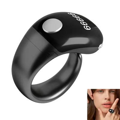 Produktbild von Tasbih Zikr Smart Ring, einstellbarer digitaler Gebetszähler, 3 Größen 18–22 mm, App-fähig, wasserdicht, 4-stellig, Gebets-Erinnerung