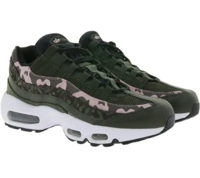 Produktbild von NIKE Air Max 95 Damen Retro-Schuhe angesagte Sneaker mit dezentem Animal-Print Grün/Weiß, Größe:37 1/2