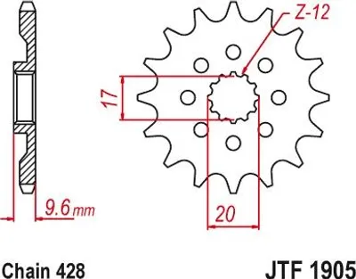 Zdjęcie produktu dla Przedni zębatka 2084 14 do KTM SX 85 (model 18-20, +1) oraz HUSQVARNA TC 85 (model 18-20) (JTF1905.14)* (łańcuch 428)
