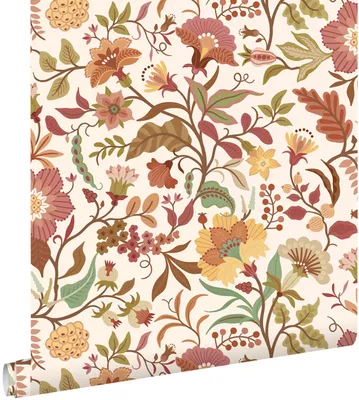 Produktbild von ESTAhome Tapete Blumenmuster Beige, Gelb und Grün 50 x 900 cm