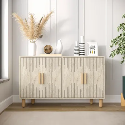 Produktbild von Skye Decor, Roger - Traverten, Konsole, 100 % Melaminbeschichtete Spanplatten, Traverten, 120 x 29,6 x 73,6 cm