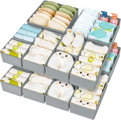 Image de Organiseur de vêtements en tissu, 15 pièces, motif papillons