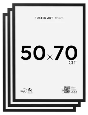 Zdjęcie produktu dla Poster Art ramki na plakat 50x70 cm, czarne, MDF, zestaw 3 szt.