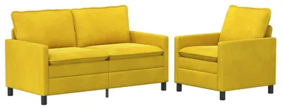Immagine prodotto di Set divano 2 pezzi vidaXL in velluto giallo