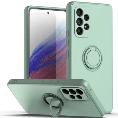 Obrázek produktu pro Samsung A53 5G Pouzdro, s prstencovým držákem a stojánkem, odolné proti poškrábání, měkký silikon pouzdro pro Samsung Galaxy A53 5G světle zelená
