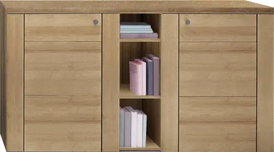 Produktbild von Sideboard Lohmar Kommode 155x37x85cm Farbe wählbar,Eiche Riviera