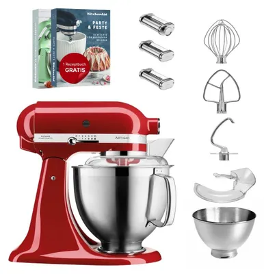 Produktbild von KitchenAid 4,8 L 5KSM185 Artisan Küchenmaschine Pastalover Empire Rot