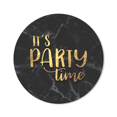 Produktbild von MuchoWow® Mauspad Mousepad Zitate - Party - Gold - Marmor 20x20 cm - Mousepads - Maus Mat - Pad - Mausunterlage - Schreibtischmatte