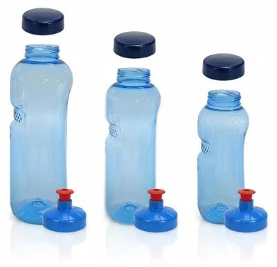 Produktbild von Original Kavodrink Tritan 0,5 + 0,75 + 1 L Wasserflasche BPA frei + 3 x Trinkdeckel Push-Pull Trinkflasche