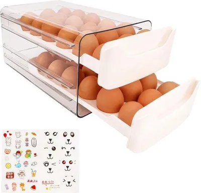 Image de Boîte à œufs en plastique transparent, capacité de 36 œufs, rangement de cuisine