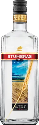 A clear, well-lit studio shot of a bottle of Stumbras Vodka.