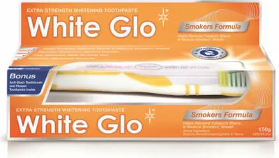 Produktbild von White Glo Raucherzahnweiß-Zahnpasta, 100 ml inkl. Zahnbürste für Raucher