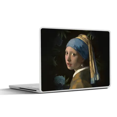 Produktbild von MuchoWow® Laptop Aufkleber Sticker Cover Das Mädchen mit dem Perlenohrring - Johannes Vermeer - Blumen 25x18 cm - Laptop-Deko