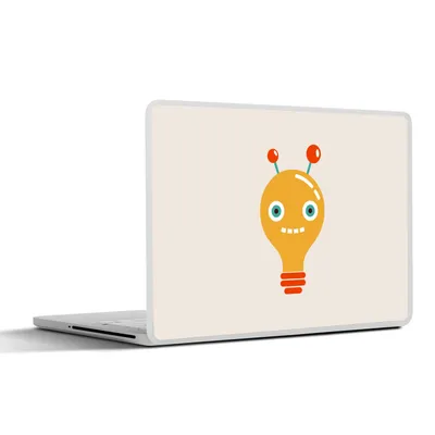 Produktbild von MuchoWow® Laptop Aufkleber Sticker Cover Roboter - Glühbirne - Gesicht - Antenne - Kinder 30x22 cm - Laptop-Sticker