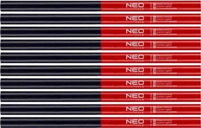 Zdjęcie produktu dla NEO TOOLS Ołówek techniczny czerwono-niebieski 12 sztuk