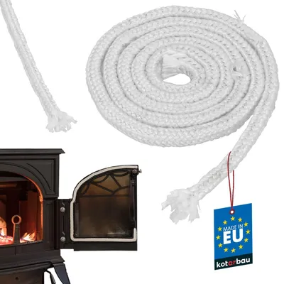 Productafbeelding van KOTARBAU® Vuurvaste glasvezel kachelafdichtingskoord 12 x 12 mm 2 m schoorsteenafdichting kachelafdichting kacheltape