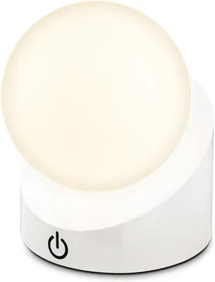 Image de Briloner Sora Mini LED Lampe de table sans fil IP54, à intensité variable, tactile, sans fil, protection contre les éclaboussures et la poussière, blanc, 10 x 8 x 9 cm