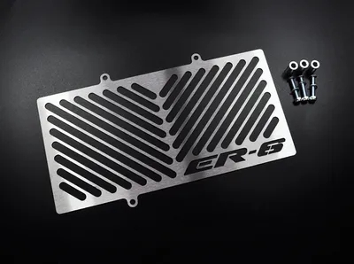 Produktbild von ZIEGER Kühlerabdeckung kompatibel mit Kawasaki ER-6 n | f Design Logo silber