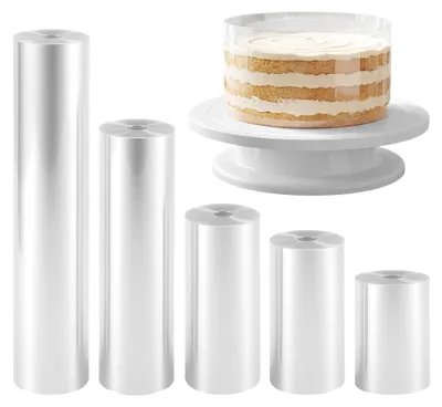 Tortenrandfolie 5 Rollen, 6–20 cm x 10 m, transparent