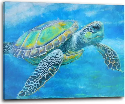 Produktbild von Wandbild Leinwandbild Meeresschildkröte groß Kunstdruck XL Wanddeko: 150x100x4cm