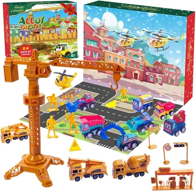 Produktbild von Bauspielzeug mit Kran – Bagger und Bulldozer – Lernspielzeug – Geschenk für Kinder ab 6 Jahren