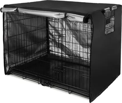 Produktbild von Wasserfeste Hunde-Käfigabdeckung mit doppelter Tür und Rollfenster - 48 Zoll
