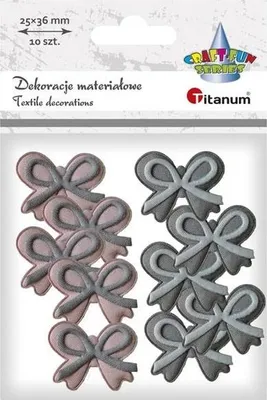 Produktbild von Ozdoba materiałowa kokardki 35x27mm mix 10szt