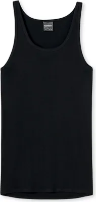 Image de SCHIESSER Maillot de corps homme - Veste de sport, sans manches, côte fine originale, uni Noir S