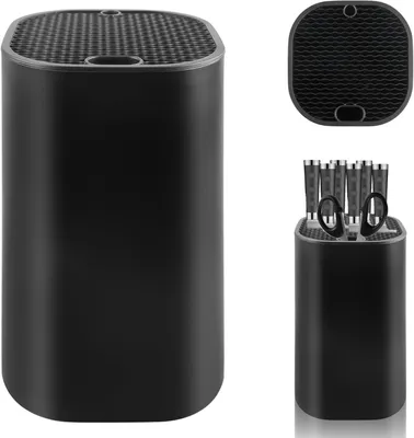 Produktbild von Messermesserblock universal, schwarz, für 10 Messer bis 22,5 cm, mit Ablaufsystem, für Küche