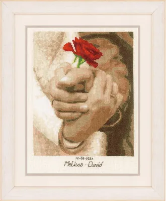 Produktbild von Vervaco Kreuzstich Set "Hochzeitsrose", Zählmuster, 21x28cm