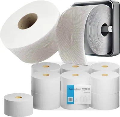 Zdjęcie produktu dla Papier toaletowy duży jumbo 100m 2w celuloza 12szt