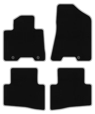 Produktbild von Fußmatten Velours Schwarz/Silber für Hyundai Tucson III 2015- Set 4-tlg
