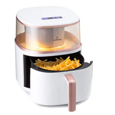 Produktbild von Klarstein teplovzdušná fritéza, XL fritéza na fritovanie, fritéza s funkciou pary, voľbou teploty a 16 programami, fritéza na fritovanie horúcim vzduchom, teplovzdušná fritéza bez oleja 1500 W, 7,5 l
