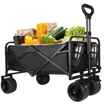 Produktbild von Faltwagen, 150 kg Tragfähigkeit, verstellbarer Griff, Einkaufswagen
