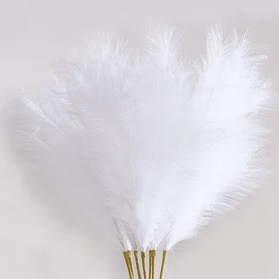 Immagine prodotto di Erba della pampa artificiale, 6 steli da 110 cm, bianca, grande, decorazione per matrimoni